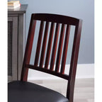 Lot de 2 chaises pliantes Triena Mission Back en similicuir espresso - Linon : Structure en bois d'hévéa, Aucun assemblage requis, Nettoyage des taches