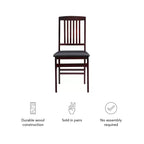 Lot de 2 chaises pliantes Triena Mission Back en similicuir espresso - Linon : Structure en bois d'hévéa, Aucun assemblage requis, Nettoyage des taches