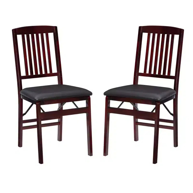 Lot de 2 chaises pliantes Triena Mission Back en similicuir espresso - Linon : Structure en bois d'hévéa, Aucun assemblage requis, Nettoyage des taches