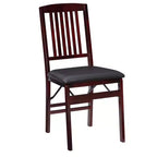 Lot de 2 chaises pliantes Triena Mission Back en similicuir espresso - Linon : Structure en bois d'hévéa, Aucun assemblage requis, Nettoyage des taches