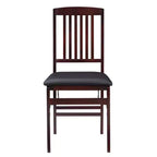 Lot de 2 chaises pliantes Triena Mission Back en similicuir espresso - Linon : Structure en bois d'hévéa, Aucun assemblage requis, Nettoyage des taches