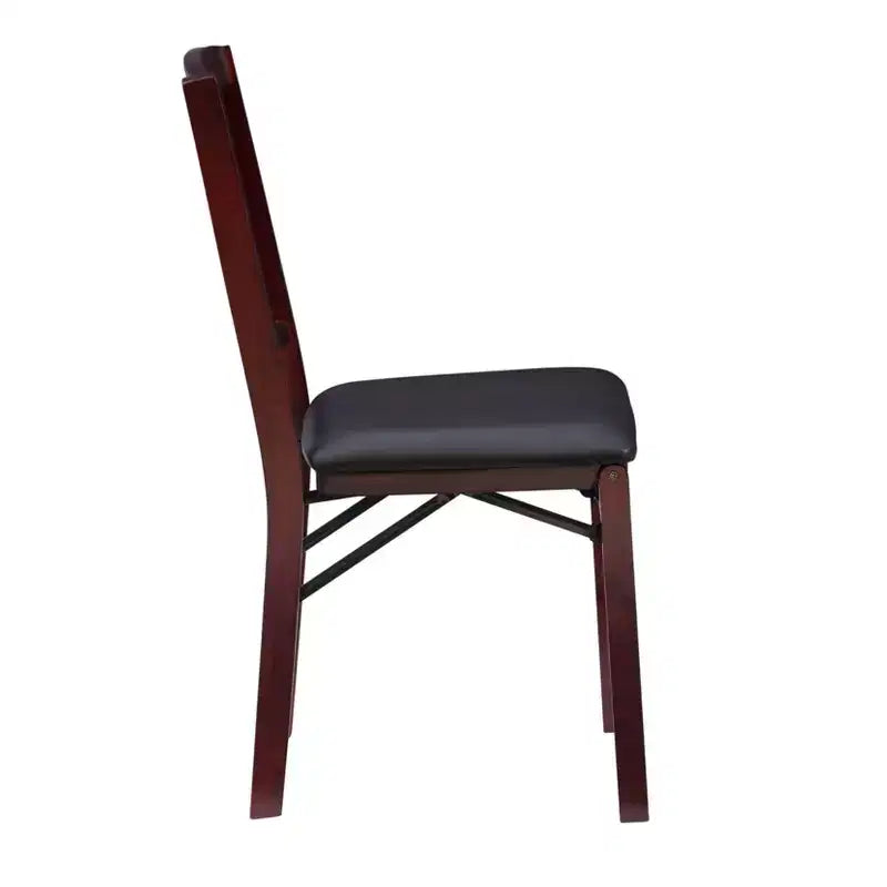 Lot de 2 chaises pliantes Triena Mission Back en similicuir espresso - Linon : Structure en bois d'hévéa, Aucun assemblage requis, Nettoyage des taches