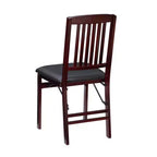 Lot de 2 chaises pliantes Triena Mission Back en similicuir espresso - Linon : Structure en bois d'hévéa, Aucun assemblage requis, Nettoyage des taches