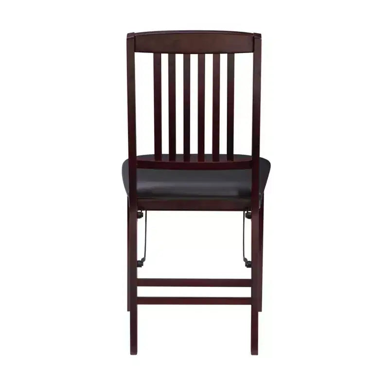 Lot de 2 chaises pliantes Triena Mission Back en similicuir espresso - Linon : Structure en bois d'hévéa, Aucun assemblage requis, Nettoyage des taches