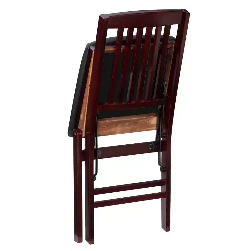 Lot de 2 chaises pliantes Triena Mission Back en similicuir espresso - Linon : Structure en bois d'hévéa, Aucun assemblage requis, Nettoyage des taches