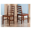 2pc Hamilton Ladder Back Chair - Antique Walnut - Winsome: Hardwood Frame, Non-Upholstered, 220lb Capacity