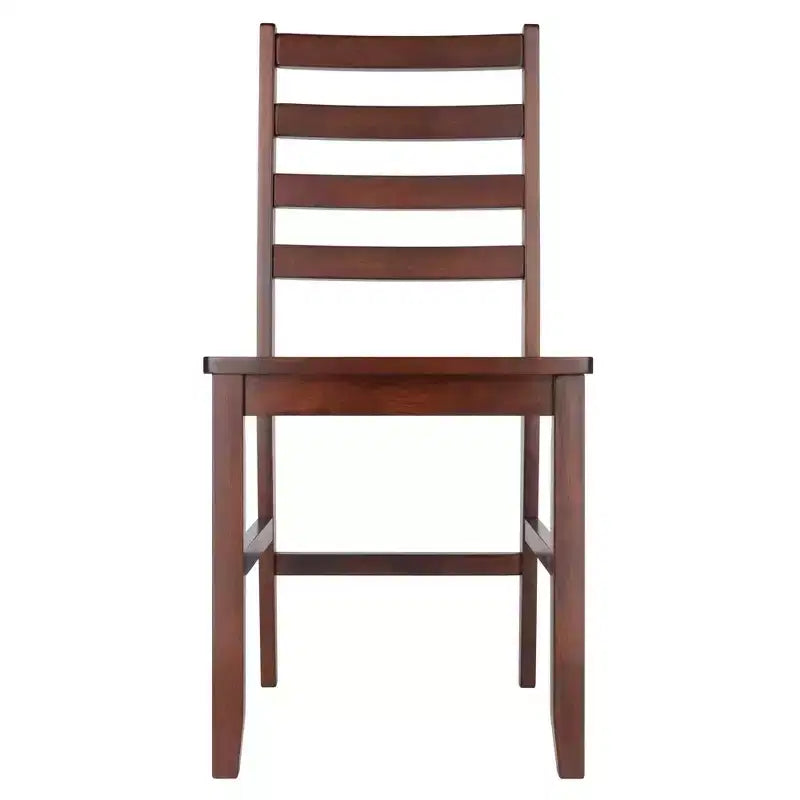 Chaise à dossier échelle Hamilton, 2 pièces - Noyer antique - Winsome : Cadre en bois franc, Non-capitonnée, Capacité de 220 lb