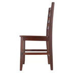 Chaise à dossier échelle Hamilton, 2 pièces - Noyer antique - Winsome : Cadre en bois franc, Non-capitonnée, Capacité de 220 lb