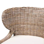 bali & pari Niesha Chaise de salle à manger en rotin naturel et bois d'acajou Kubu Gris/Taupe Rustique
