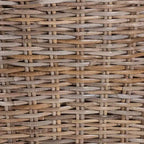 bali & pari Niesha Chaise de salle à manger en rotin naturel et bois d'acajou Kubu Gris/Taupe Rustique