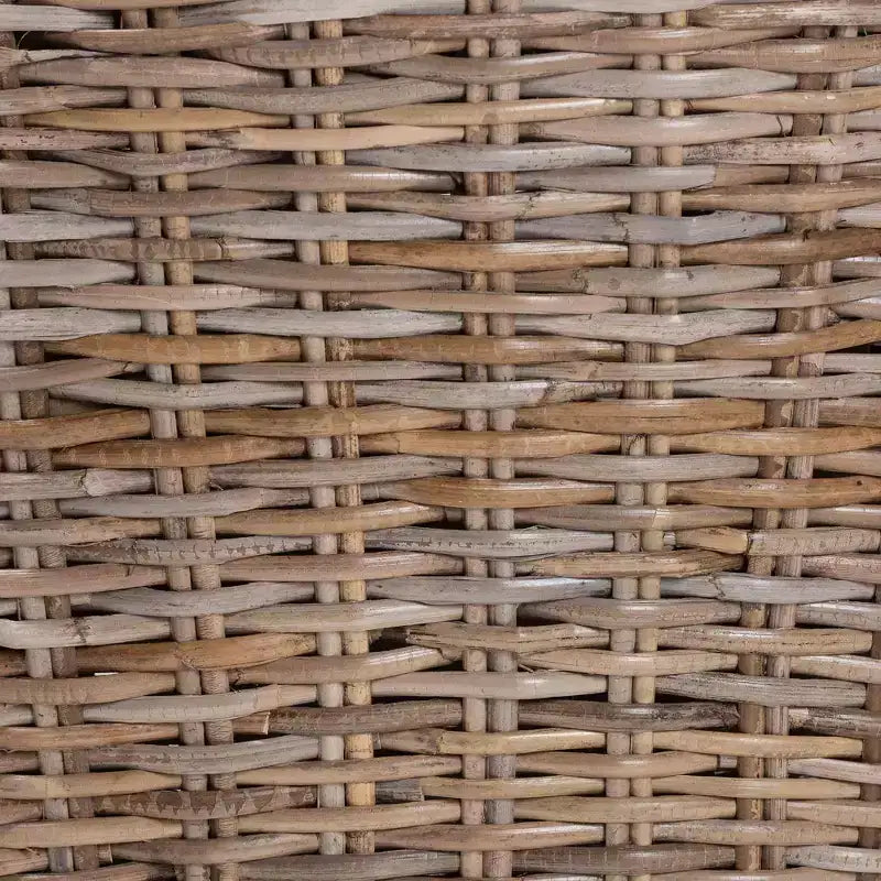 bali & pari Niesha Chaise de salle à manger en rotin naturel et bois d'acajou Kubu Gris/Taupe Rustique