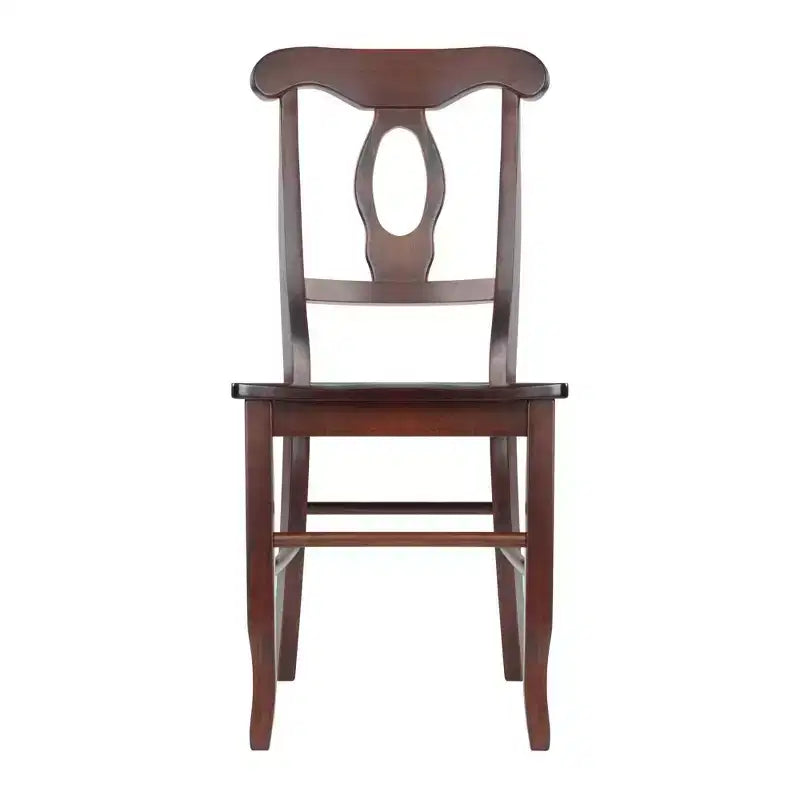 Lot de 2 chaises Renaissance à trou de serrure en noyer - Winsome : Bois dur, dossier haut, non rembourré
