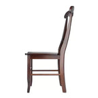 Lot de 2 chaises Renaissance à trou de serrure en noyer - Winsome : Bois dur, dossier haut, non rembourré