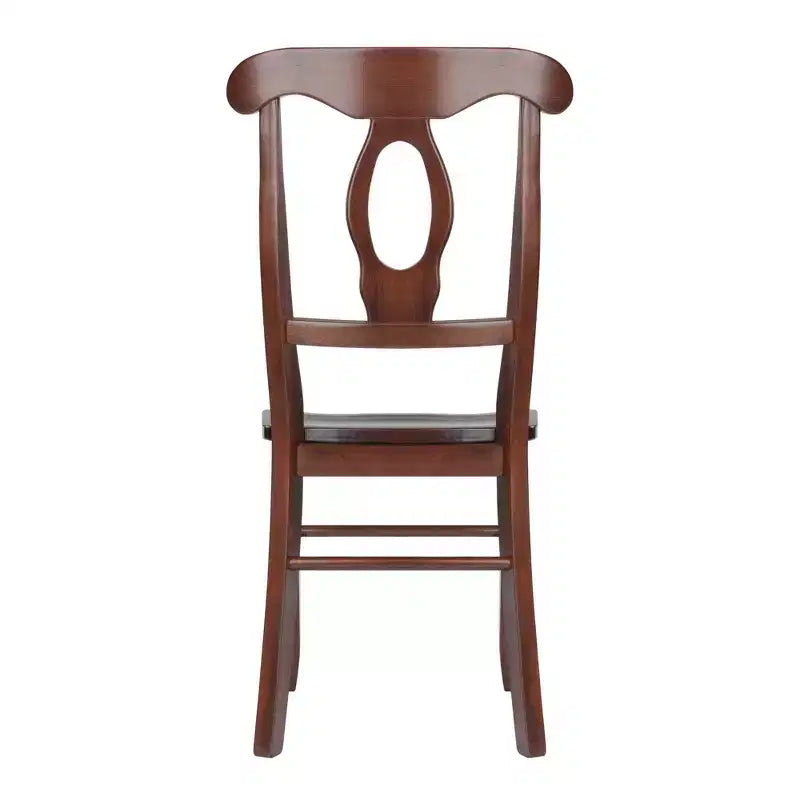 Lot de 2 chaises Renaissance à trou de serrure en noyer - Winsome : Bois dur, dossier haut, non rembourré