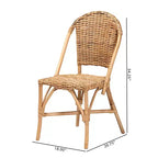 Chaise de salle à manger Neola en rotin naturel, marron - bali & pari : Fabriquée à la main, aucun assemblage requis