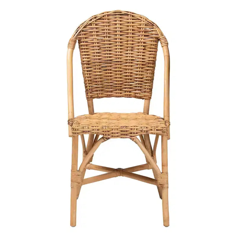 Chaise de salle à manger Neola en rotin naturel, marron - bali & pari : Fabriquée à la main, aucun assemblage requis