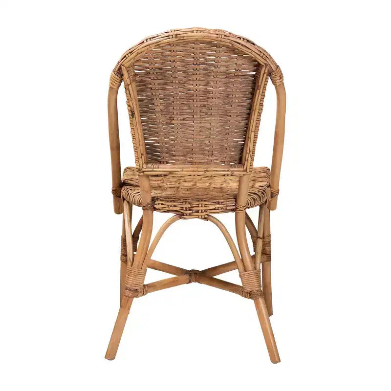 Chaise de salle à manger Neola en rotin naturel, marron - bali & pari : Fabriquée à la main, aucun assemblage requis