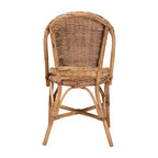 Chaise de salle à manger Neola en rotin naturel, marron - bali & pari : Fabriquée à la main, aucun assemblage requis