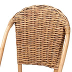 Chaise de salle à manger Neola en rotin naturel, marron - bali & pari : Fabriquée à la main, aucun assemblage requis