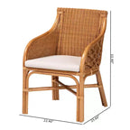 Chaise de salle à manger en rotin Carolyn BALI & PARIS miel clair