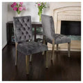 Set of 2 Saltillo New Velvet Dining Chair Charcoal - Christopher Knight Home: Upholstered, Button Tufted