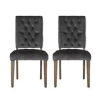 Lot de 2 chaises de salle à manger Saltillo New Velvet gris anthracite – Christopher Knight Home : Rembourrées, capitonnées