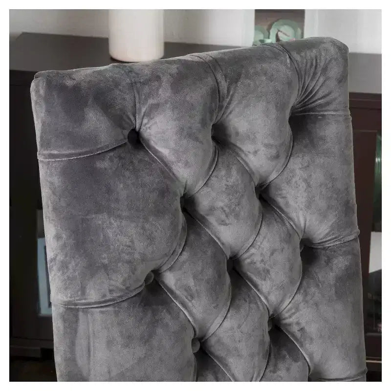 Lot de 2 chaises de salle à manger Saltillo New Velvet gris anthracite – Christopher Knight Home : Rembourrées, capitonnées