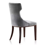 Lot de 2 chaises de salle à manger en velours Reine gris - Manhattan Comfort : Pieds en bois de hêtre, Rembourré, Aucun assemblage requis