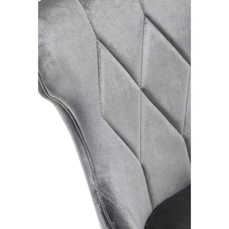 Lot de 2 chaises de salle à manger en velours Reine gris - Manhattan Comfort : Pieds en bois de hêtre, Rembourré, Aucun assemblage requis