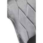 Lot de 2 chaises de salle à manger en velours Reine gris - Manhattan Comfort : Pieds en bois de hêtre, Rembourré, Aucun assemblage requis