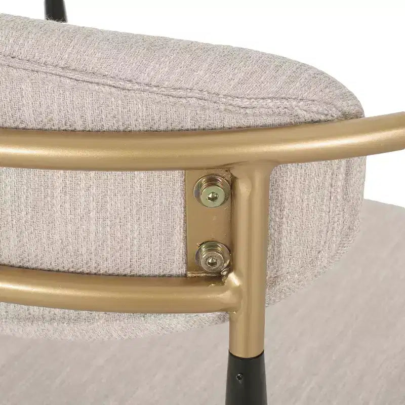 Christopher Knight Home Lot de 2 Chaises de Salle à Manger Rembourrées en Fer Elmore Beige/Noir/Doré