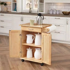Petit chariot de cuisine de ligne générale avec plateau naturel marron - Homestyles