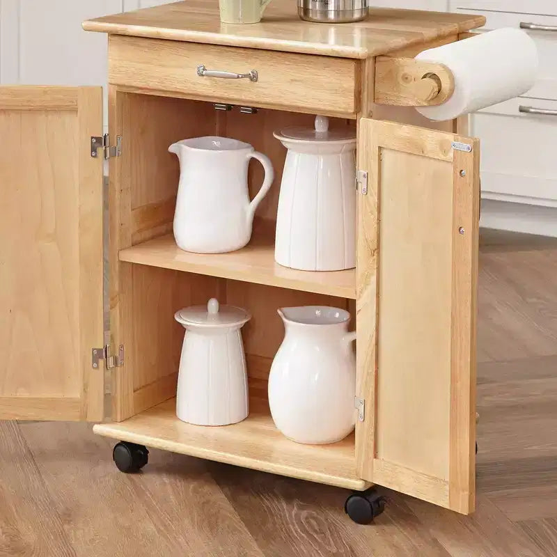 Petit chariot de cuisine de ligne générale avec plateau naturel marron - Homestyles