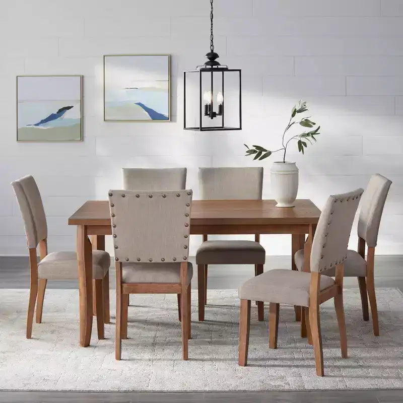 Lot de 2 chaises de salle à manger Provence Buylateral Driftwood : Rembourrées, cadre en hévéa, nettoyage ciblé