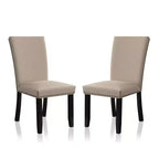 Lot de 2 chaises d'appoint rembourrées Southwind Noir/Beige - HOMES: Inside + Out: Clous décoratifs, Rembourré, Pieds en bois