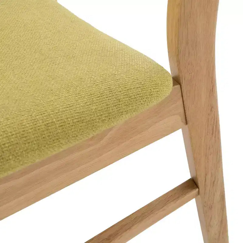 Lot de 2 chaises de salle à manger Anise Chêne naturel/Vert thé - Christopher Knight Home : Rembourré, cadre en bois d'hévéa, polyester