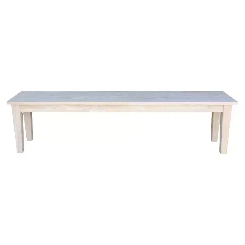 Banc de style Shaker International Concepts de 72 po, non fini : cadre en bois massif, 3 places, décor de ferme