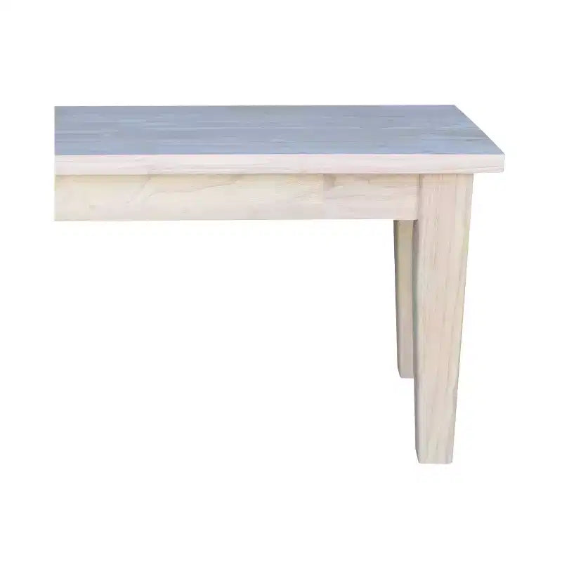 Banc de style Shaker International Concepts de 72 po, non fini : cadre en bois massif, 3 places, décor de ferme