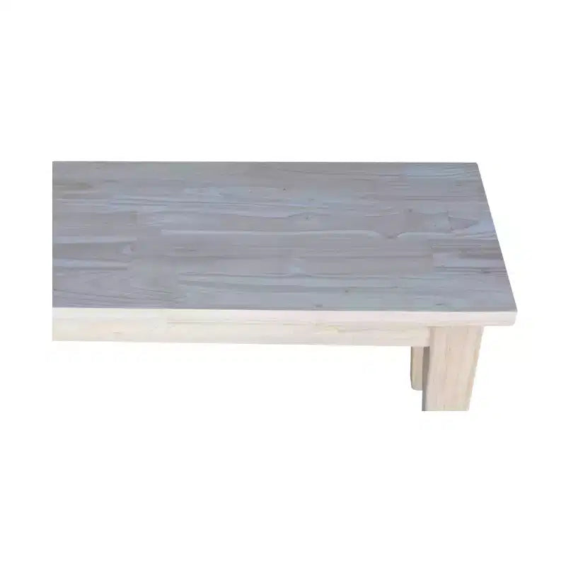 Banc de style Shaker International Concepts de 72 po, non fini : cadre en bois massif, 3 places, décor de ferme