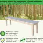Banc de style Shaker International Concepts de 72 po, non fini : cadre en bois massif, 3 places, décor de ferme