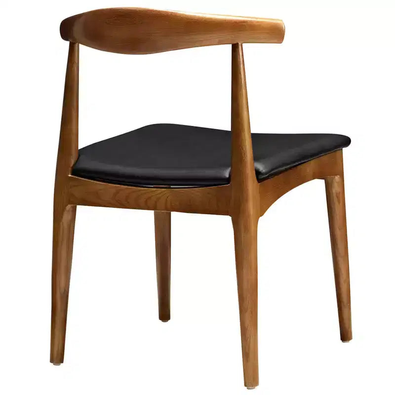 Lot de 4 chaises de salle à manger Tracy noires - Modway : Design milieu de siècle, rembourrage en mousse, assise en similicuir, cadre en bois