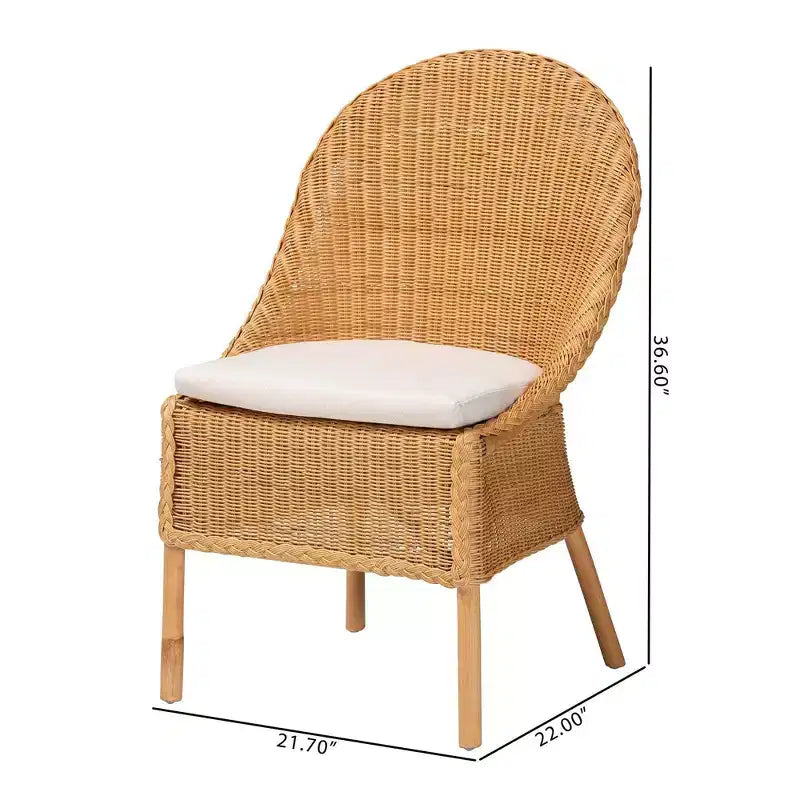 Chaise de salle à manger en rotin miel clair bali & pari Camelia