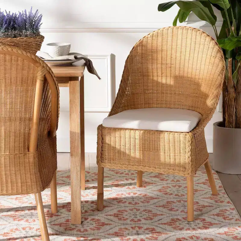 Chaise de salle à manger en rotin miel clair bali & pari Camelia