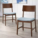 Lot de 2 chaises de salle à manger Tiara Noyer/Bleu clair