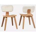 Lifestorey Lot de 2 Chaises de Salle à Manger Sigrid Modernes du Milieu du Siècle Chêne Clair Naturel/Blanc : Polyester Rembourré, Garnies de Mousse, Structure en Bois
