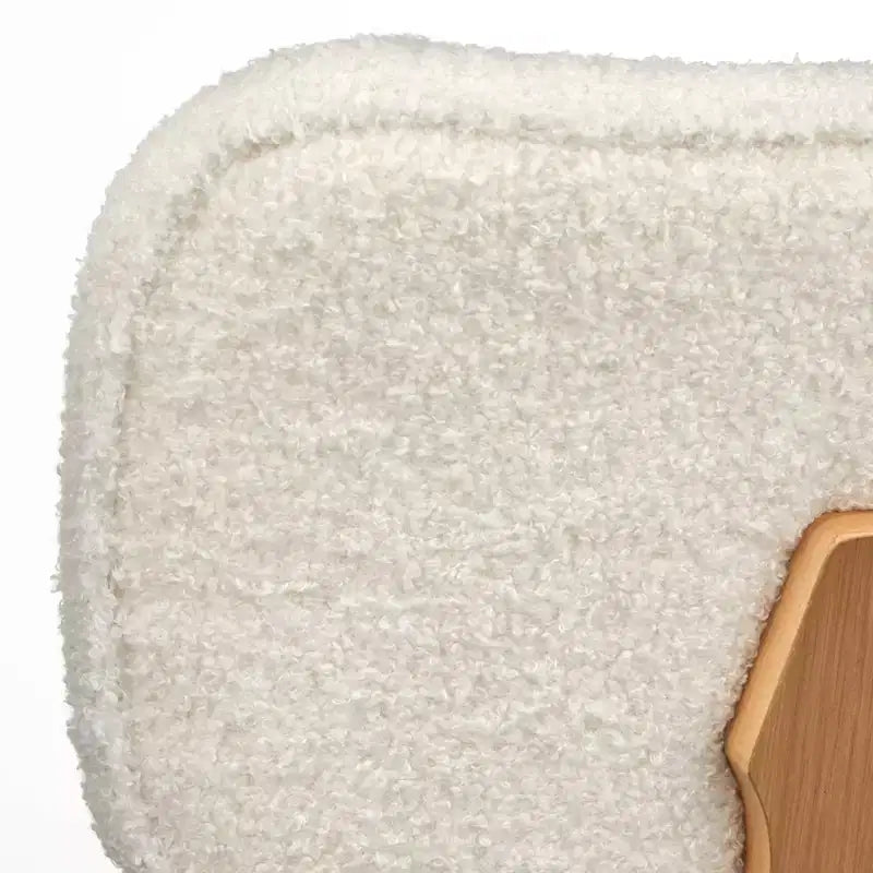 Lifestorey Lot de 2 Chaises de Salle à Manger Sigrid Modernes du Milieu du Siècle Chêne Clair Naturel/Blanc : Polyester Rembourré, Garnies de Mousse, Structure en Bois