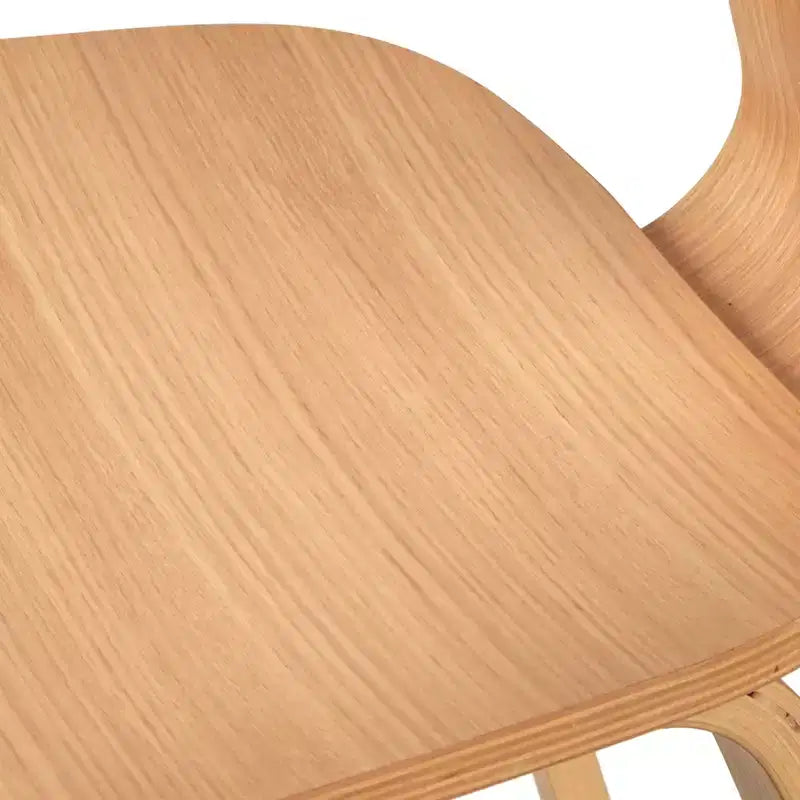 Lifestorey Lot de 2 Chaises de Salle à Manger Sigrid Modernes du Milieu du Siècle Chêne Clair Naturel/Blanc : Polyester Rembourré, Garnies de Mousse, Structure en Bois