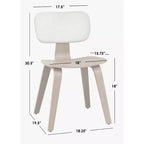 Lifestorey Lot de 2 Chaises de Salle à Manger Sigrid Modernes du Milieu du Siècle Chêne Clair Naturel/Blanc : Polyester Rembourré, Garnies de Mousse, Structure en Bois