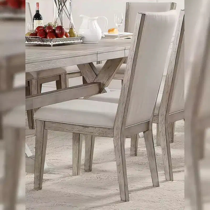 Lot de 2 chaises de salle à manger en tissu Rocky 19 po chêne gris - Acme Furniture