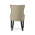 Carolina Living Lot de 2 chaises Ella à dossier capitonné avec clous décoratifs Espresso/Crème : dossier à oreilles, tissu lin, pieds en bois